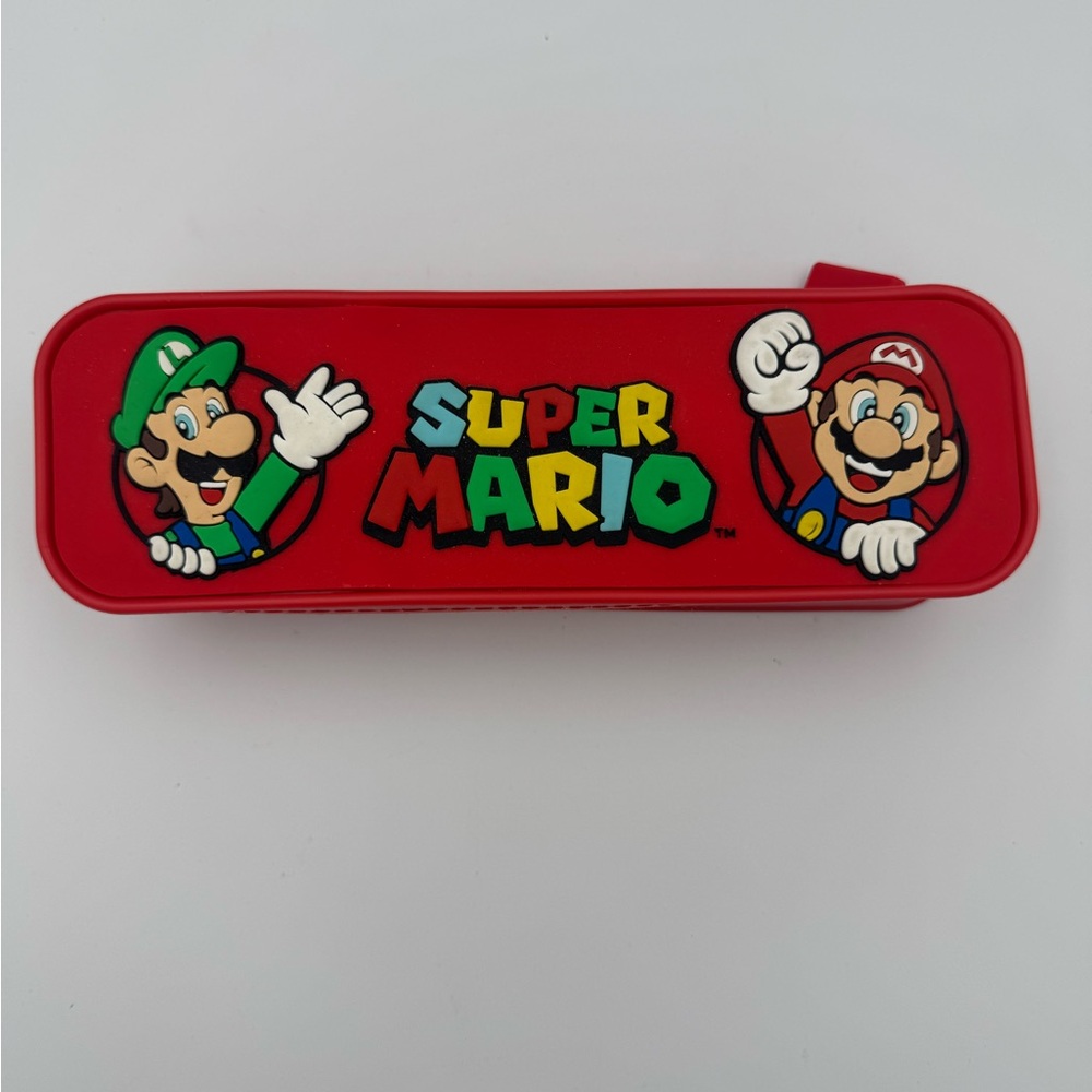 Super Mario Red Zipper Pencil Case‎ Luigi Mario Nintendo